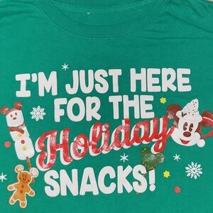 Disney Parks “ Im just here for the Holiday Snacks” youth large t-shirt. Mickey